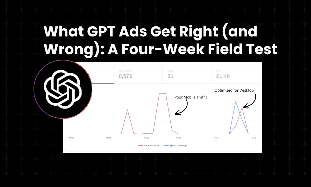 GPT Ads in the UK - Learnings from a 4 week test